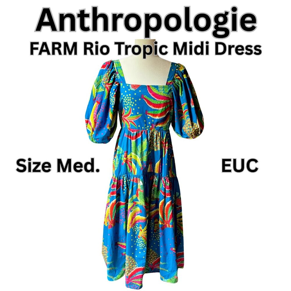 Anthropologie FARM Rio Tropics Tiered Midi Dress Size M EUC